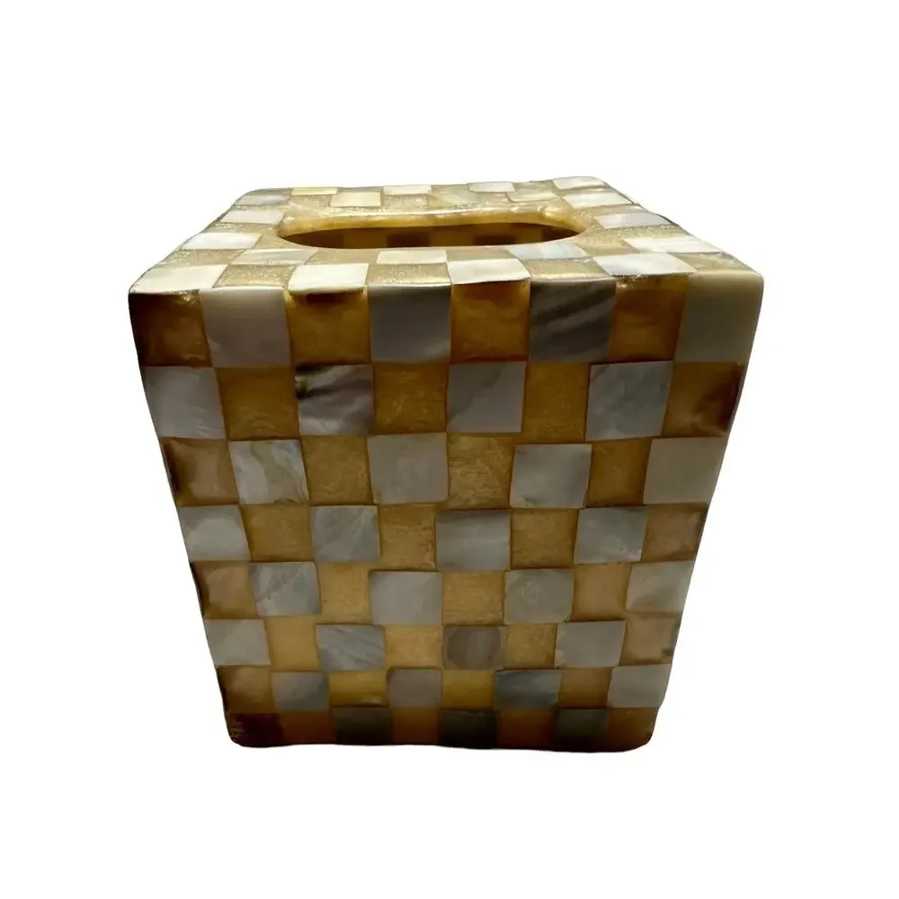 4 Bathroom Vanity Set Marble Look Resin Mother of Pearls Inlay Cover Check